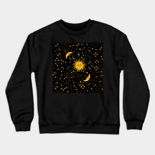 Celestial sun moon and lot of stars Crewneck Sweatshirt